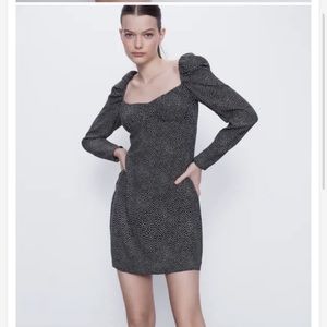 NWT Zara draped polka dot dress